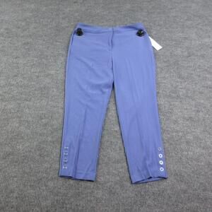 Calvin Klein Pants Womens 12 Purple Ponte Tapered Lined Stretch 33x27* NWT
